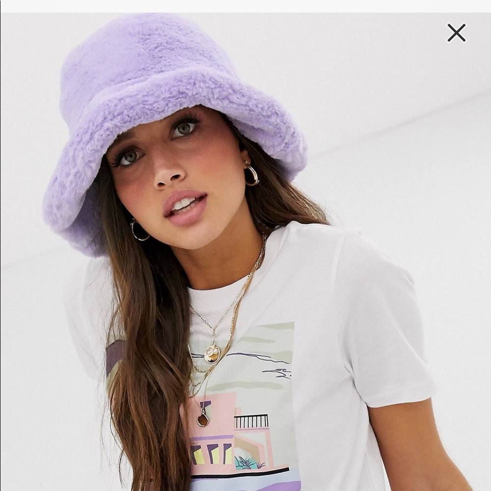 Purple fur hat